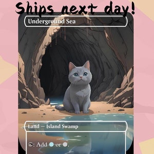 Mar Subterrâneo - Proxy de Terra Dupla Fofo | Carta de Arte Completa Alterada Personalizada | Comandante EDH | MuraProxyArt