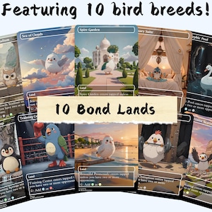 10 Bond Lands - süßer Vogel Proxy | Benutzerdefinierte Alter voller Kunst Karte | Kommandant EDH | MuraProxyArt