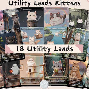 Pacote de 18 terrenos utilitários - Cute Proxy | Carta de arte personalizada Alter Full | Comandante EDH | MuraProxyArt