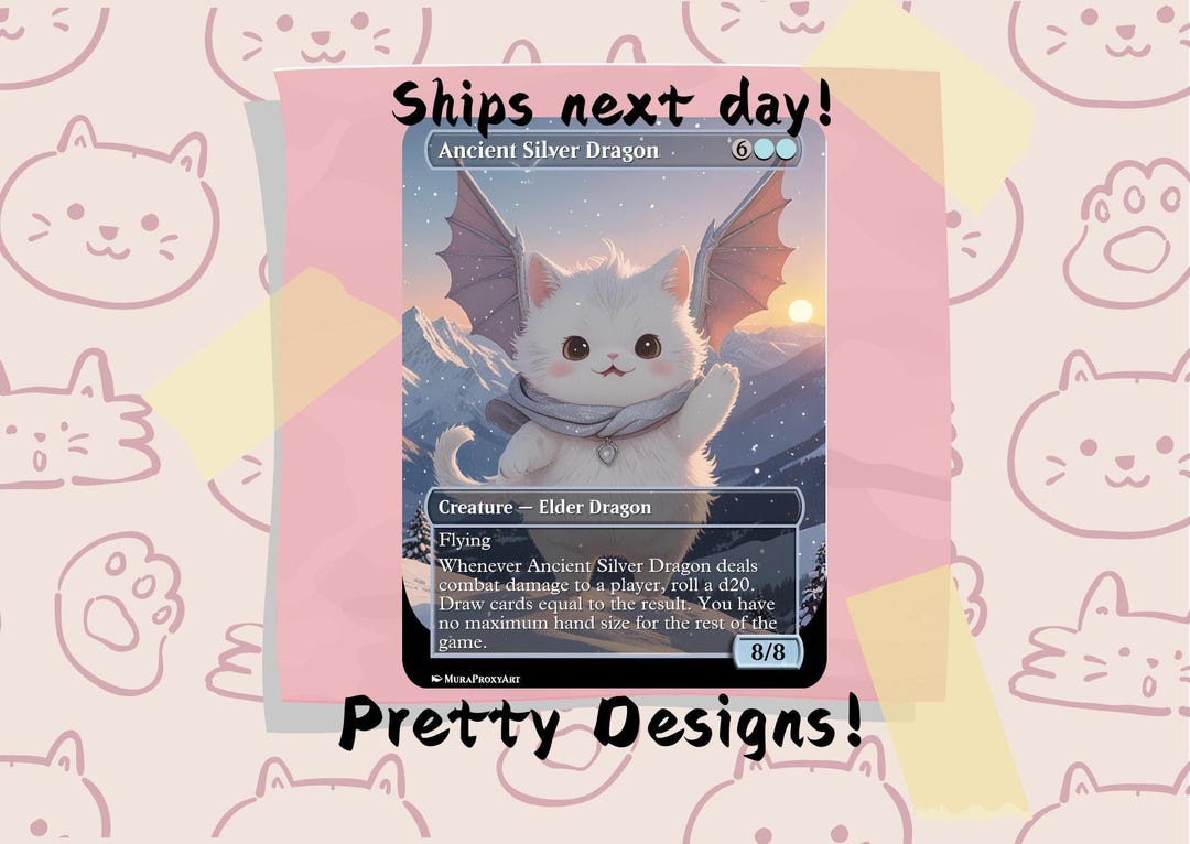Ancient Silver Dragon - Cute Proxy | Custom Alter Full Art Card ...