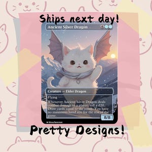 Oude zilveren drakenproxy, aangepaste kattenkunst