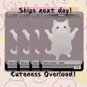 4 Fichas Espirituais 1/1 - MTG Cute Proxy | Carta de Arte Completa Alter Personalizada | Comandante EDH | MuraProxyArt