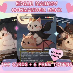 Vampire Tribal Proxy Commander Deck, Edgar Markov EDH-beugel 3, schattige custom volledige kunst
