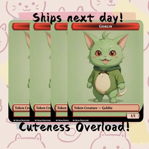 4 Fichas Goblin 1/1 - Cute Proxy | Carta de Arte Completa Alter Personalizada | Comandante EDH | MuraProxyArt