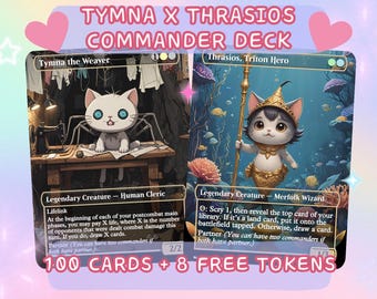 Tymna x Thrasios Proxy cEDH Commander Deck, 100 Cards + 8 Free Tokens | Cute Custom Full Art | MuraProxyArt