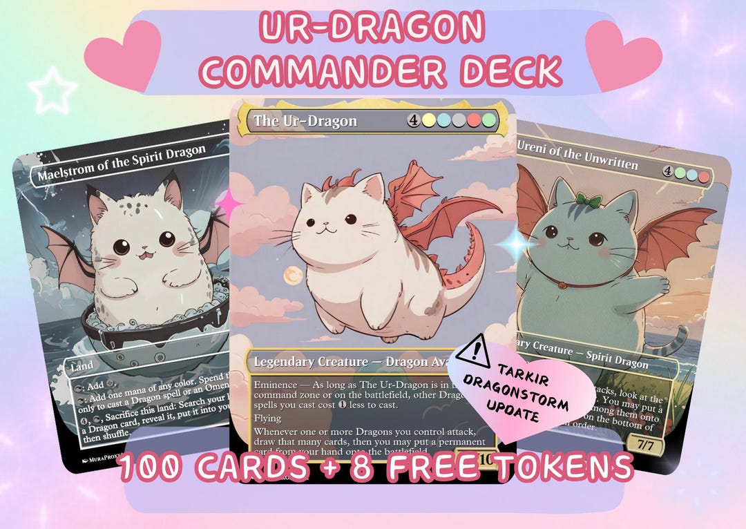 Ur-dragon Proxy Commander Deck, 100 Cards + 8 Free Tokens | Cute