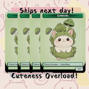 4 Tokens Saproling Verde 1-1 - MTG Cute Proxy | Carta de Arte Personalizada Alter Full | Comandante EDH | MuraProxyArt