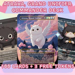 Mazo de comandante Atraxa Grand Unifier Proxy, 100 cartas + 3 fichas gratis / Arte personalizado completo / MuraProxyArt