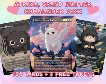 Atraxa Grand Unifier Proxy Commander Deck, 100 Cards + 3 Free Tokens | Cute Custom Full Art | MuraProxyArt