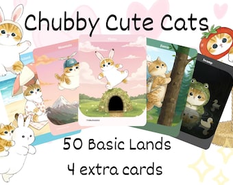 50 Basic Lands Chubby Cute Cat | Leuke proxy | Swamp Mountain Forest Island Plains
