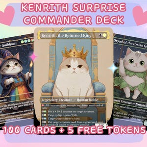 Baraja EDH de Kenrith Surprise Proxy Commander, 100 cartas + 5 fichas gratis / Diseño personalizado / MuraProxyArt