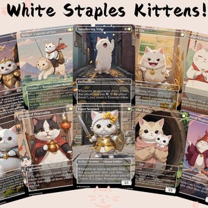 White Commander Staples - Cute Proxy | Cartão de arte personalizado Alter Full | Commander EDH | MuraProxyArt