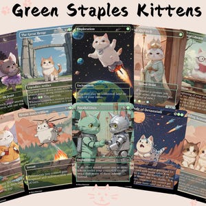 Green Commander Staples - Cute Proxy | Cartão de arte personalizado Alter Full | Commander EDH | MuraProxyArt