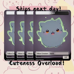 4 Fichas Espirituais Brancas e Pretas 1-1 Voadoras - Cute Proxy | Carta de Arte Completa Alter Personalizada | Comandante EDH | MuraProxyArt