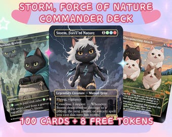 Storm, Force of Nature Proxy Commander Deck, Bracket 4 EDH Deck, Cute Custom Full Art