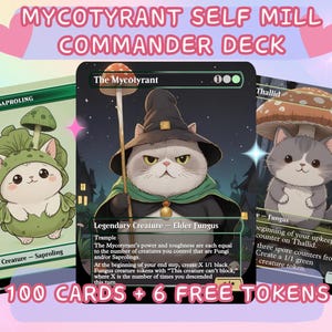 Mycotyrant Self Mill Proxy Commander Deck, 100 Cards + 6 Free Tokens | Cute Custom Full Art | MuraProxyArt