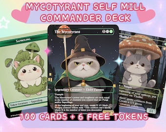 Mycotyrant Self Mill Proxy Commander Deck, 100 Cards + 6 Free Tokens | Cute Custom Full Art | MuraProxyArt