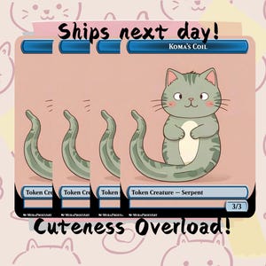 4 Fichas de Koma's Coil (Serpente) 3/3 - Cute Proxy | Carta de Arte Completa de Alteração Personalizada | Comandante EDH | MuraProxyArt