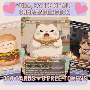 Ygra Food Sacrifice Proxy Commander Deck, 100 cartas + 8 fichas grátis | Arte completa personalizada fofa | MuraProxyArt