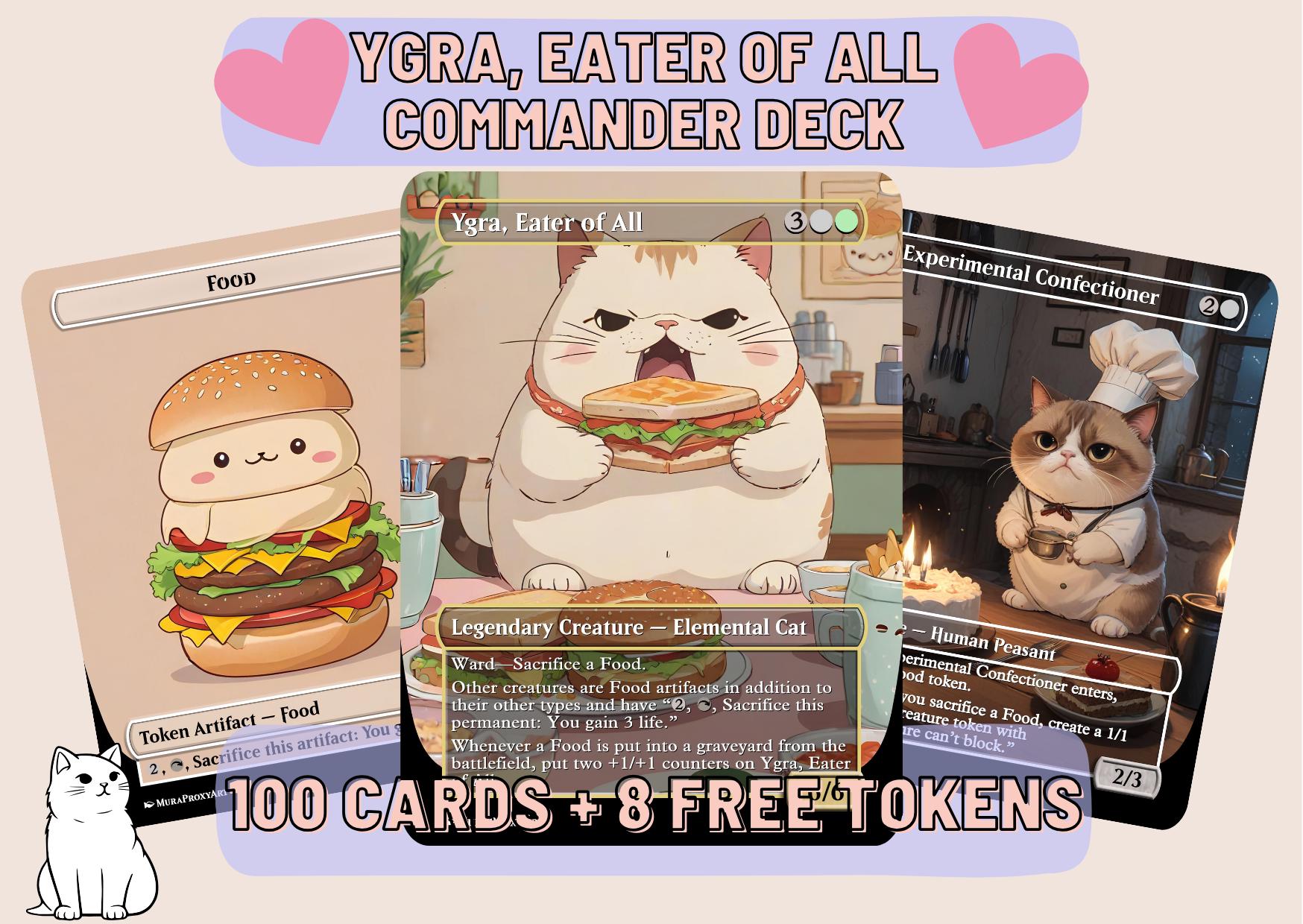 Ygra Food Sacrifice Proxy Commander Deck, 100 Cards + 8 Free Tokens | Cute Custom Full Art | MuraProxyArt