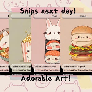 4 Food Tokens - Cute Proxy | Custom Alter Full Art Card | Commander EDH | MuraProxyArt