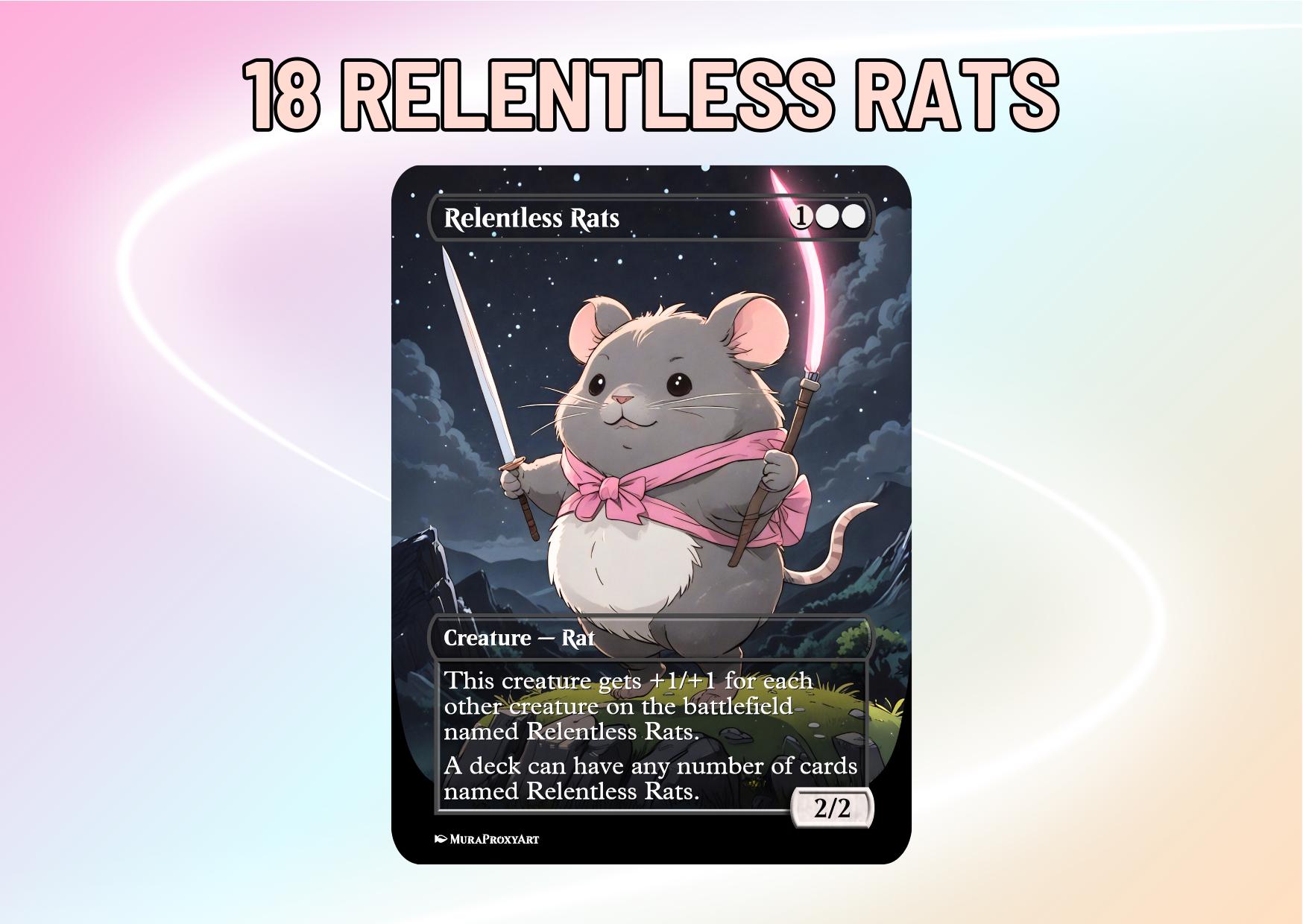 18 Relentless Rats - Cute Proxy | Custom Alter Full Art Card | Commander EDH | MuraProxyArt