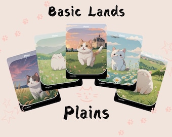 Plains - 5 Basic Land Set | Cute Proxy | Custom Alter Full Art Card | Commander EDH | MuraProxyArt
