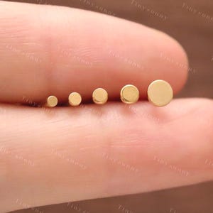 20G/18G/16G Titanium Disc Threadless Push Pin Labret • Round Flat Back Earring • Cartilage Earring • Nose Stud • Tragus Conch Helix Stud