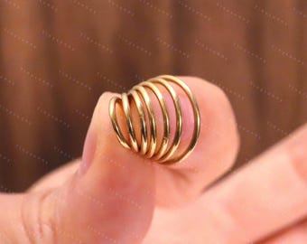 20G/18G/16G Titanium Hinge Hoop, Segment Nose Ring, Septum Seamless Hinged Clicker Hoop, Nose Hoop, Hoop Earring, Cartilage Conch Hoop