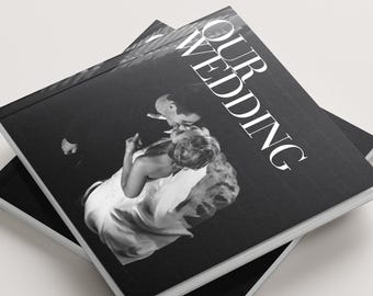 Square Wedding Photo Album Template, 50-Page Minimalist Art Book, Modern Aesthetic Keepsake, Editorial Coffee Table Book, Canva Download