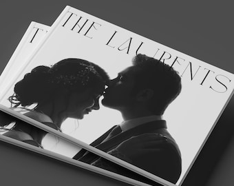 Landscape Wedding Photo Album Template, 50-Page Minimalist Book, Modern Editorial Wedding Magazine, Luxury Keepsake, Canva Digital Download