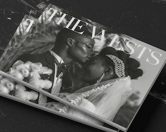 Landscape Wedding Photo Album Template, 50-Page Minimalist Book, Modern Editorial Wedding Magazine, Luxury Keepsake, Canva Digital Download