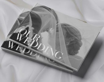 Landscape Wedding Photo Album Template, 50-Page Modern Editorial Design, Minimalist Coffee Table Book, Luxury Bridal Gift, Canva Download