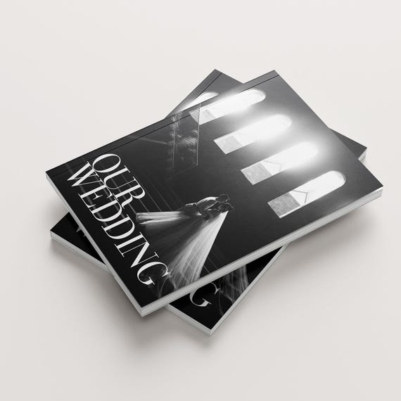 Wedding Magazine Template, 50-Page Editorial Photo Album, Vogue Style Portrait Photo Book, Modern Bridal Keepsake, Canva Digital Download