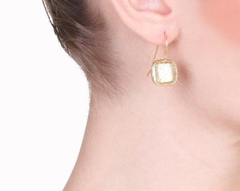 Golden Square Earrings