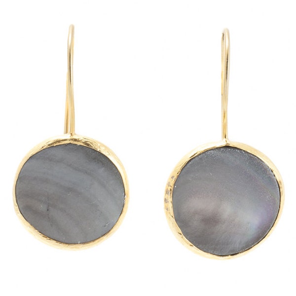 Grey Mother Of Pearl And Diamond Earrings