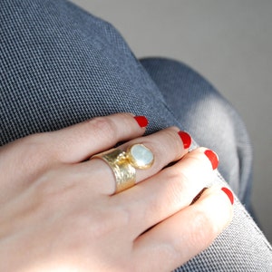 Anillo de perla colgante, anillo de perla grande, plata de ley, perla blanca, anillo de banda gruesa, anillo ajustable, anillo de encanto colgante, anillo fidget imagen 5
