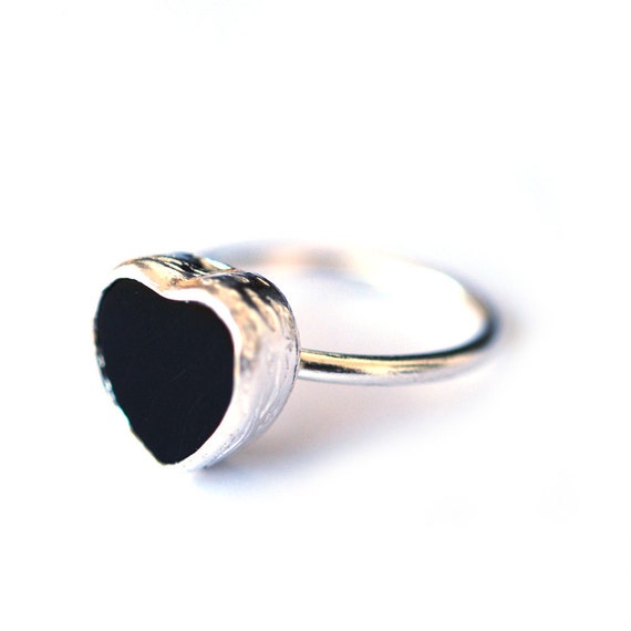 black onyx heart ring