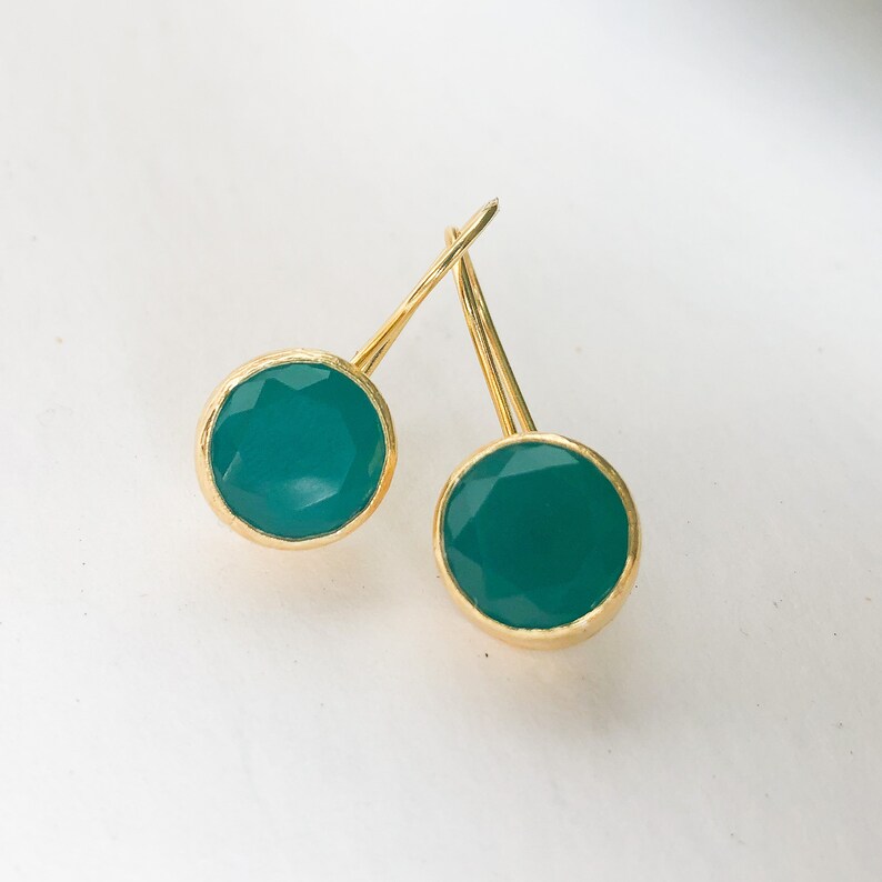 large green drop earrings