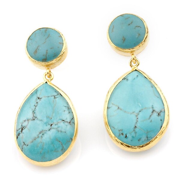 Large Blue Turquoise Earrings main image 1