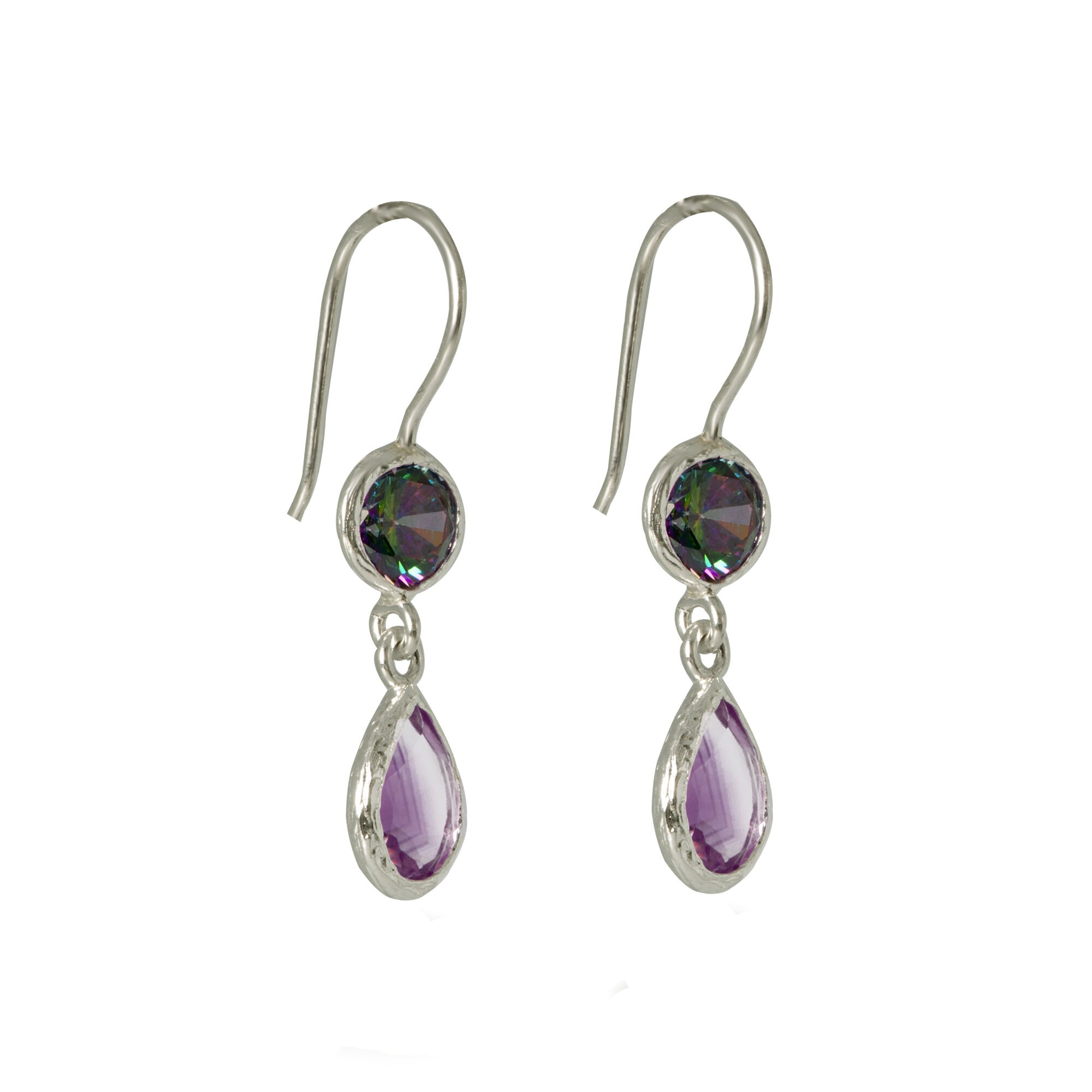 Alexandrite and Amethyst Drop Earrings Purple Drop Earrings | Etsy
