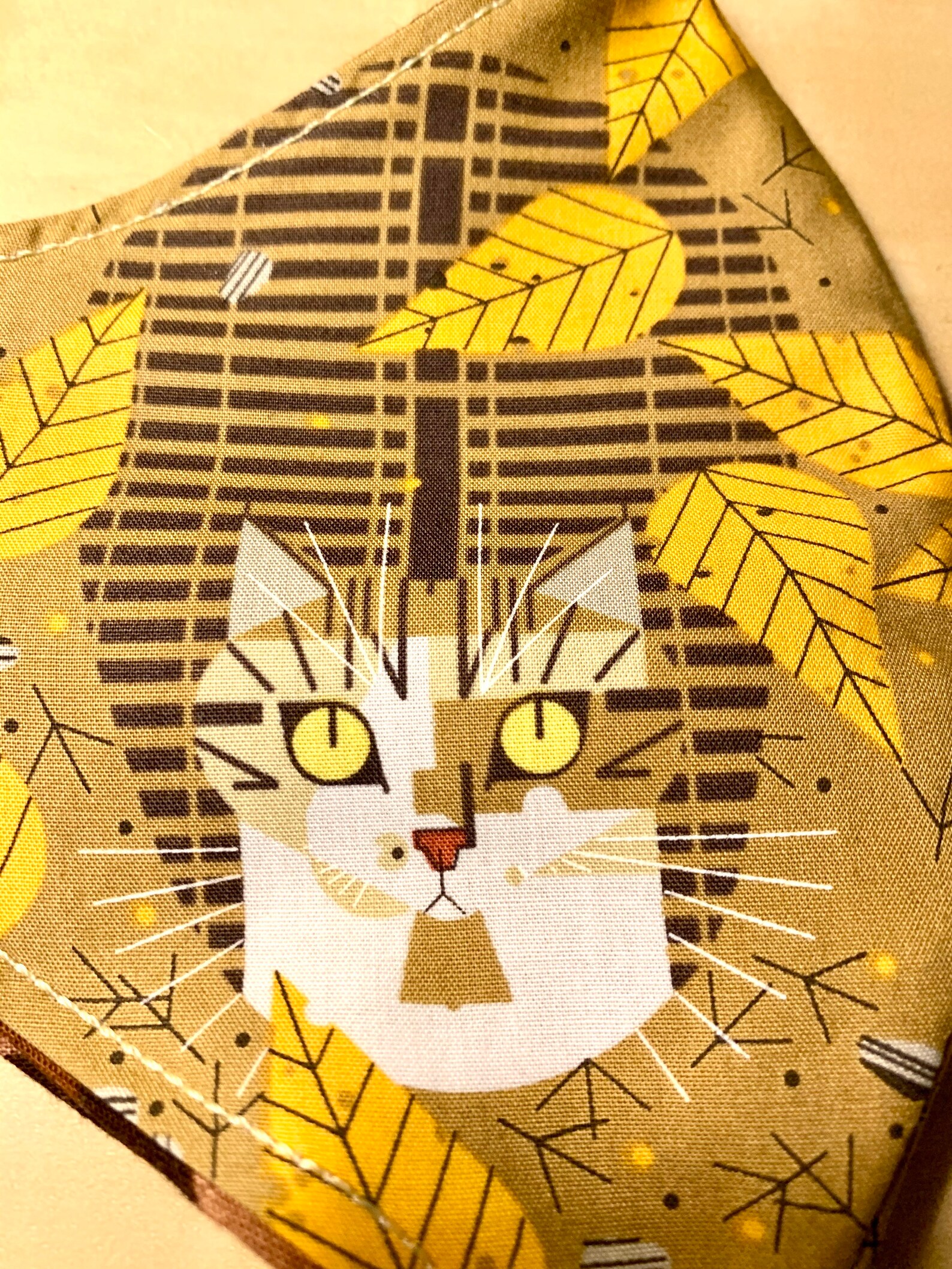 Charley Harper Cat with falling leaves | Etsy