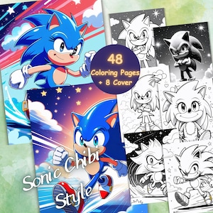 Cute Chibi Sonic Coloring Book Pages | Fun Printable Sonic the Hedgehog Line Art for Kids