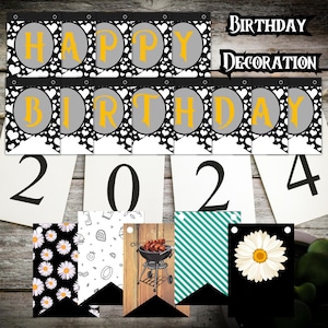 Alles Gute zum Geburtstag | Party Dekoration | Druckbare alles Gute zum Geburtstag Banner Flaggen