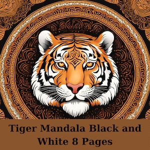 Tiger-themed Mandala Coloring Pages | Instant Download Printable Art for Relaxation and Creativity
