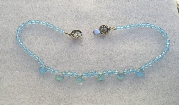 Beautiful Blue Crystal Briolette & Aurora Boreali… - image 3