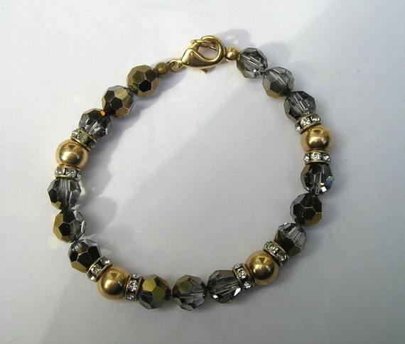 Gold Filled Crystal Rhinestone Necklace Bracelet … - image 2