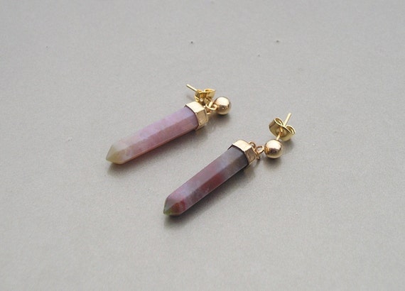 Vintage Costume Lovely Agate Crystal Style Drop D… - image 8