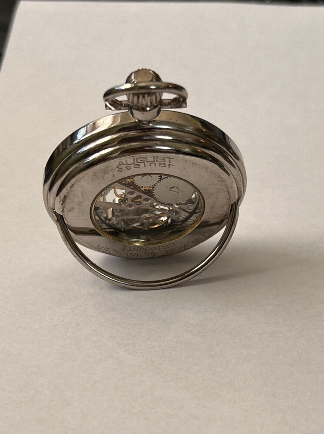 August Steiner Skeleton Mechanical Movement Pocket Watch AS8007SS