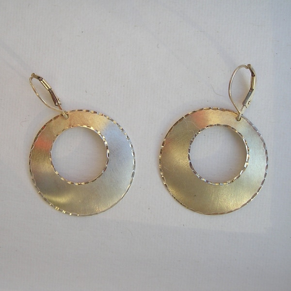 Vintage Sterling Silver 925 Jacmel JCM Circle Drop Dangle Lever back Earrings